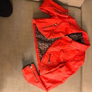 Red leather jacket